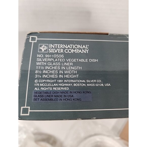 new Vintage 3 piece Silverplated vegetable Serving dish tray + PYREX glass liner - Picture 8 of 8